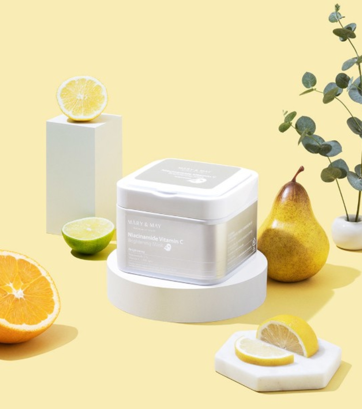 Mary & May - Máscara iluminadora com niacinamida e vitamina C - 30ea
