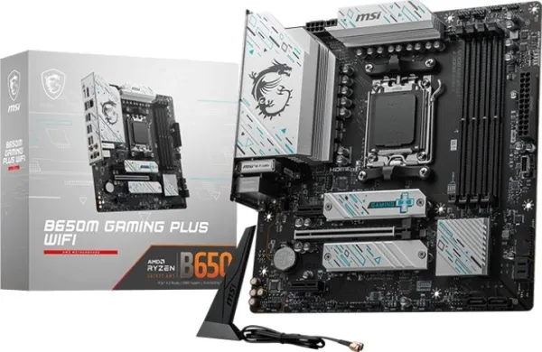 MSI B650M GAMING PLUS WIFI - Bundkort - micro ATX - Socket AM5 - AMD B650 Chipset - USB 3.2 Gen 1, USB-C 3.2 Gen2, USB 3.2 Gen 2 - 2.5 Gigabit LAN, Wi-Fi 6E, Bluetooth - onboard grafik (CPU påkrævet) - HD Audio (8-kanaler)