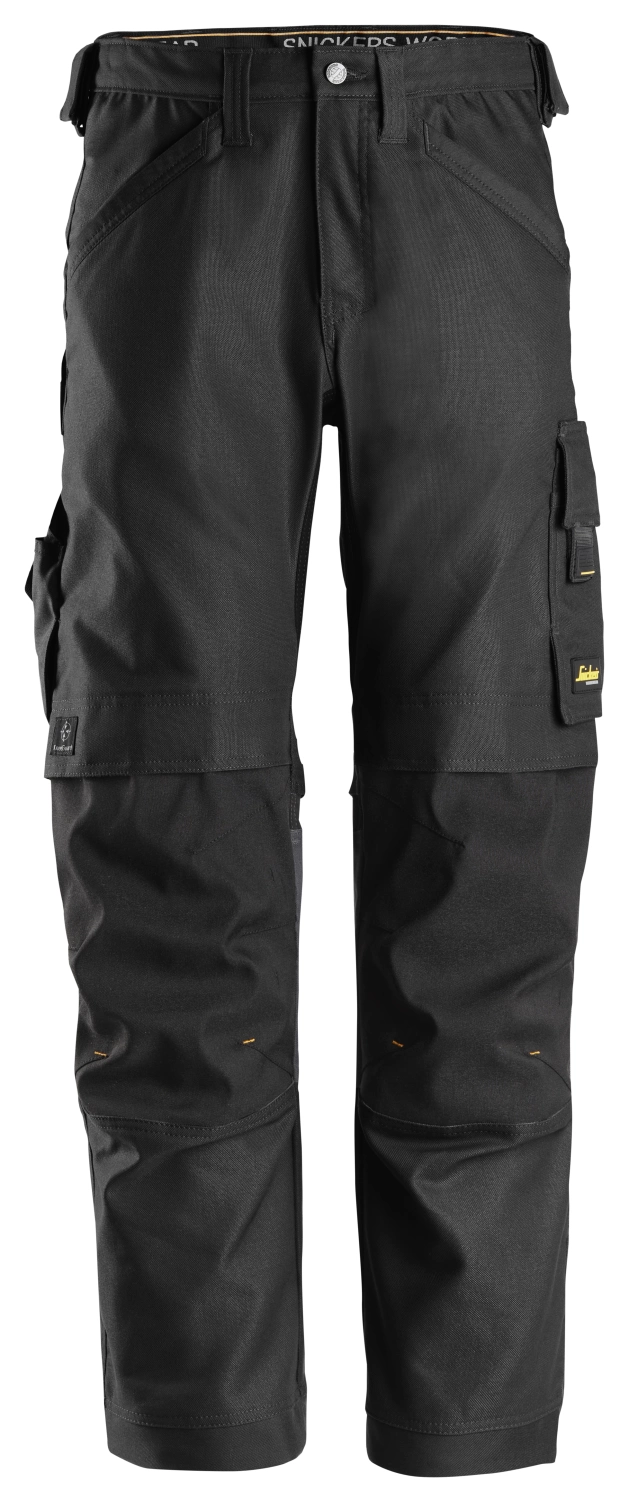 Snickers 6324 AW Werkbroek Canvas  Stretch - Zwart - Maat 056