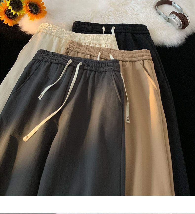 Ayuyel - Broek met trekkoord in de taille, effen en recht model