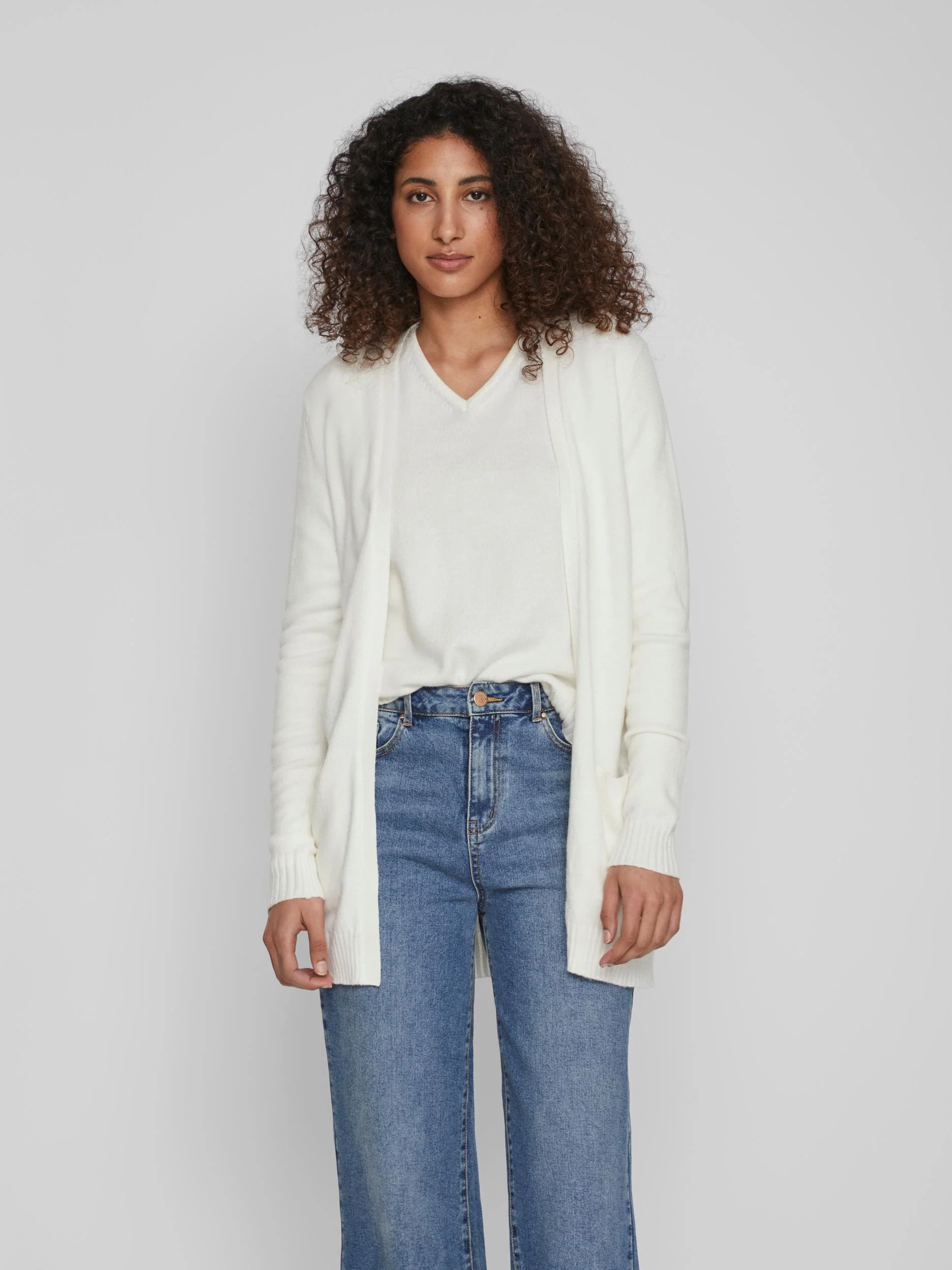 Vila  Viril åben cardigan - White Alyssum