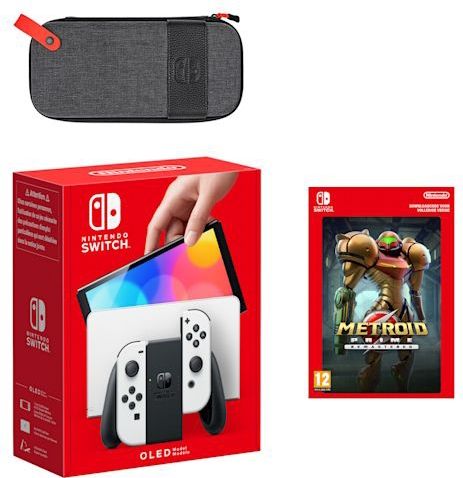 Bundel met Nintendo Switch - OLED-model (wit) Metroid Prime Remastered