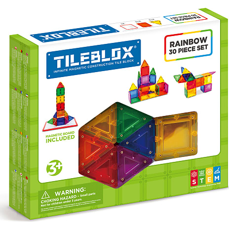 Tileblox regnbue sæt med magnetisk plade 30 dele