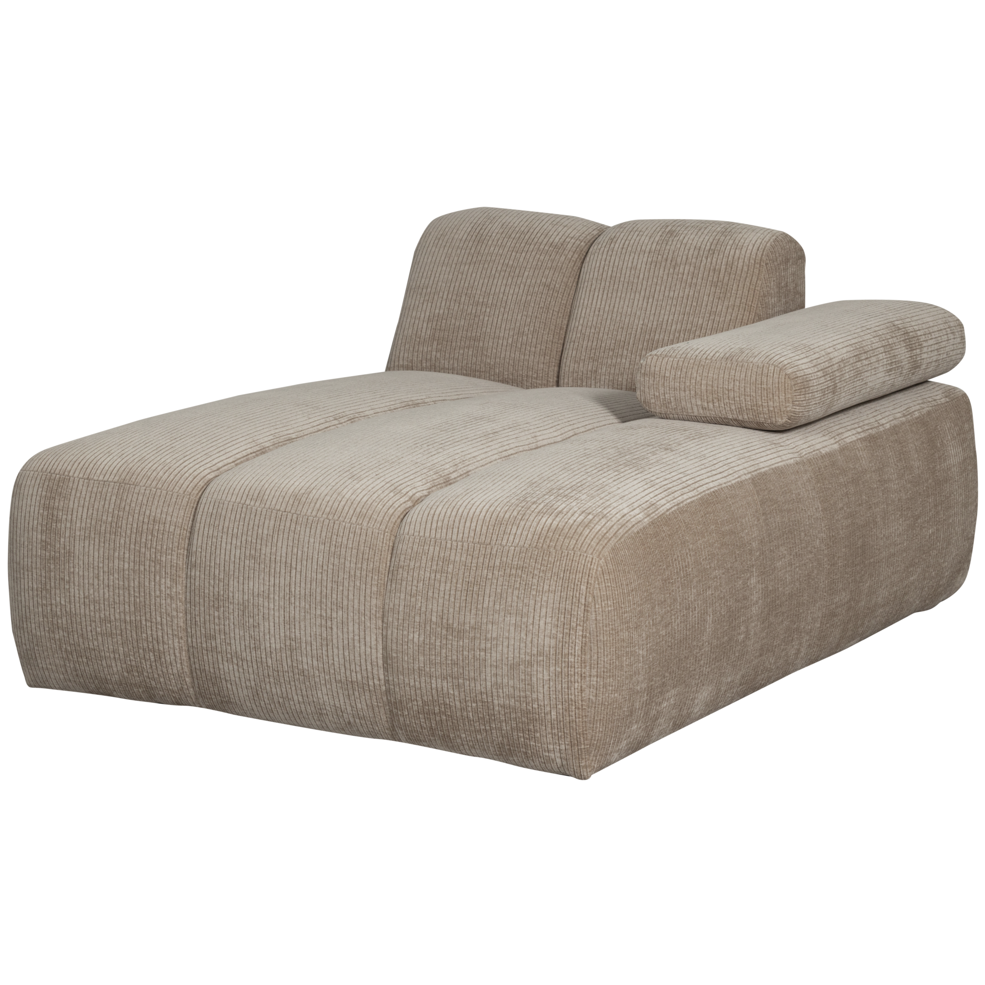 Chaise Longue Mojo Element Rechts - Geweven Ribstof - Donkerzand Mojo Chaise Longue Element Rechts - Geweven Ribstof - Donkerzand