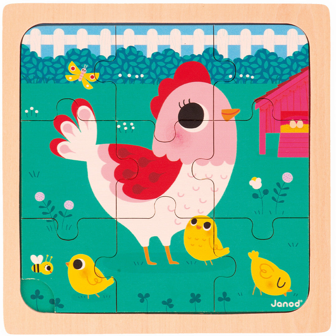 Janod puzzel kip henriette - 9st