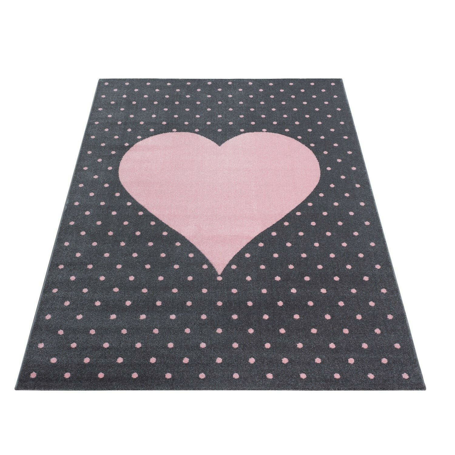 Wunderschöne Kinderteppich rechteckig/ rund, Höhe 7 mm, Herz Motiv, Kurzflor