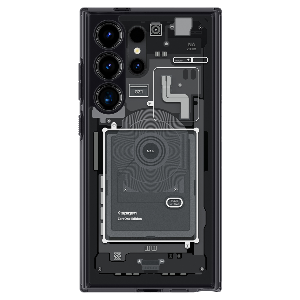 Samsung Galaxy S24 Ultra Zero One Ultra Hybrid Case Hülle (ACS07293) - Schwarz / Transparent