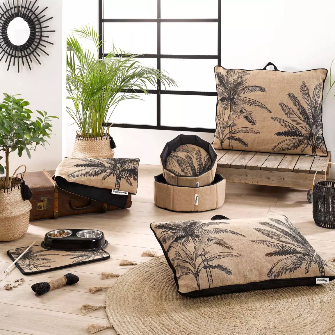 Panier rond Bahia D38 cm Noir