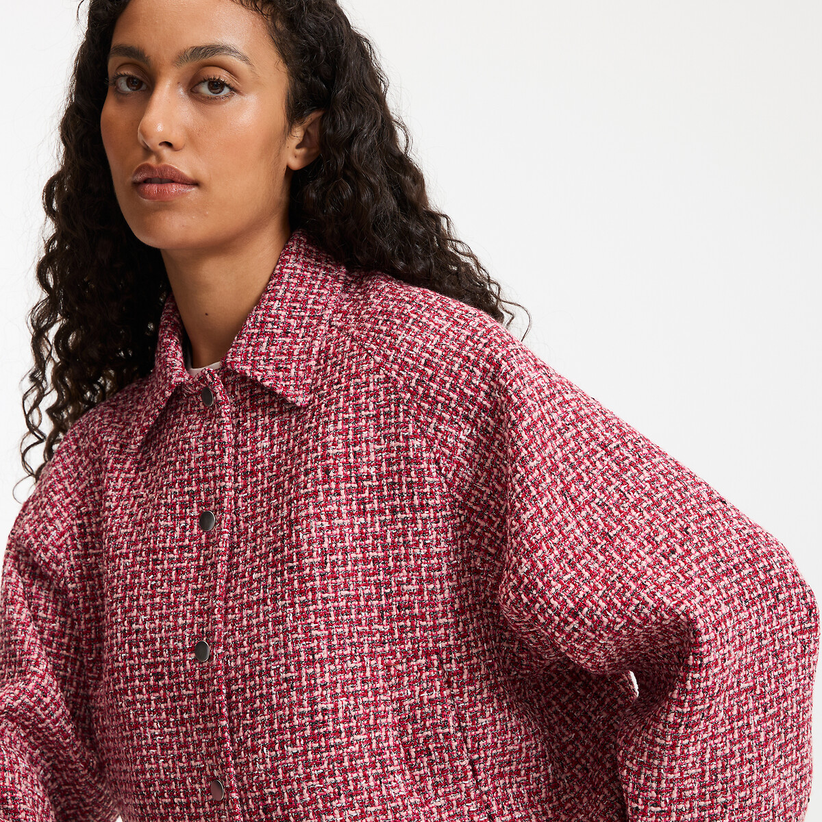 LA REDOUTE COLLECTIONS<br>Jaqueta bomber curta, modelo oversized, tweed