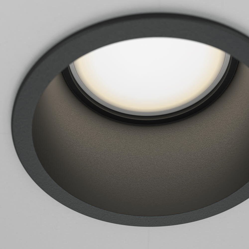 Reif inbouw plafondspot in zwart GU10 54mm