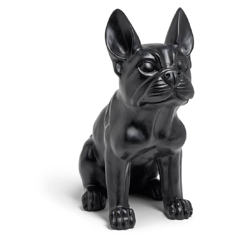 Bulldog décoratif grand modèle plastique noir