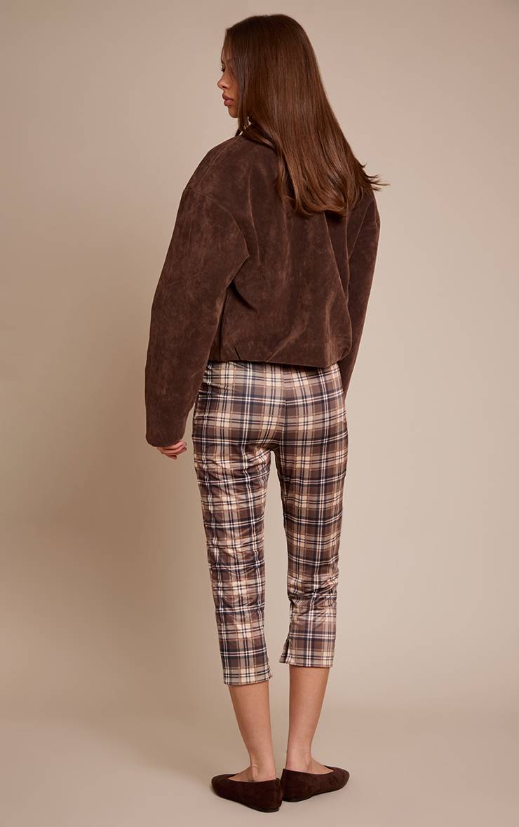 Marron Legging Capri À Taille Enveloppante Double Épaisseur