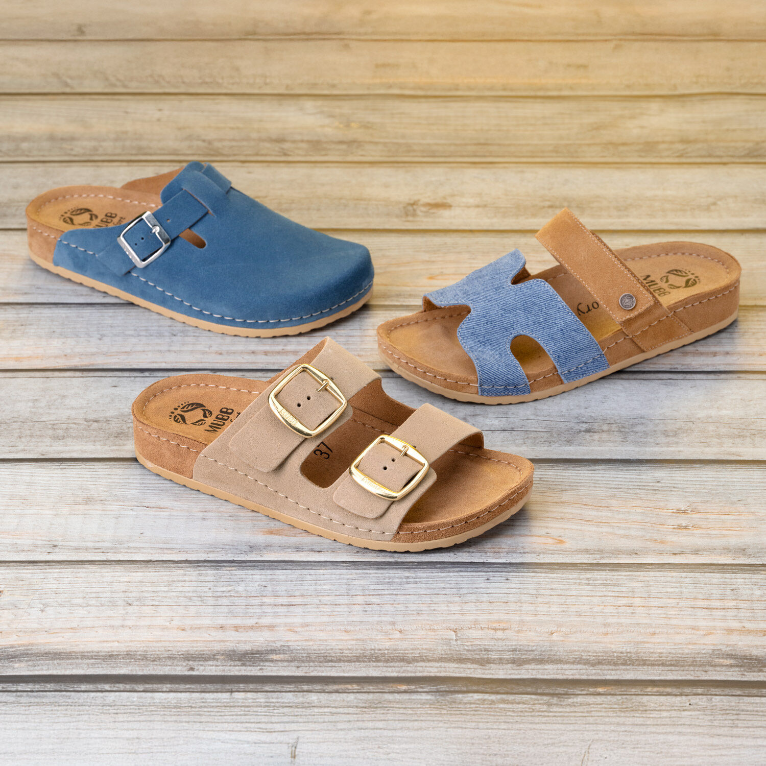 MUBB Pantolette für Damen aus Veloursleder