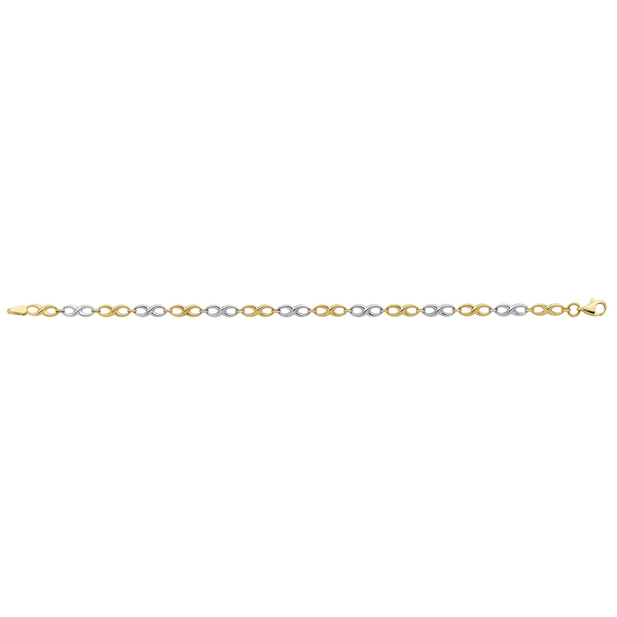 Bracelet Brillaxis maille motif infini or bicolore