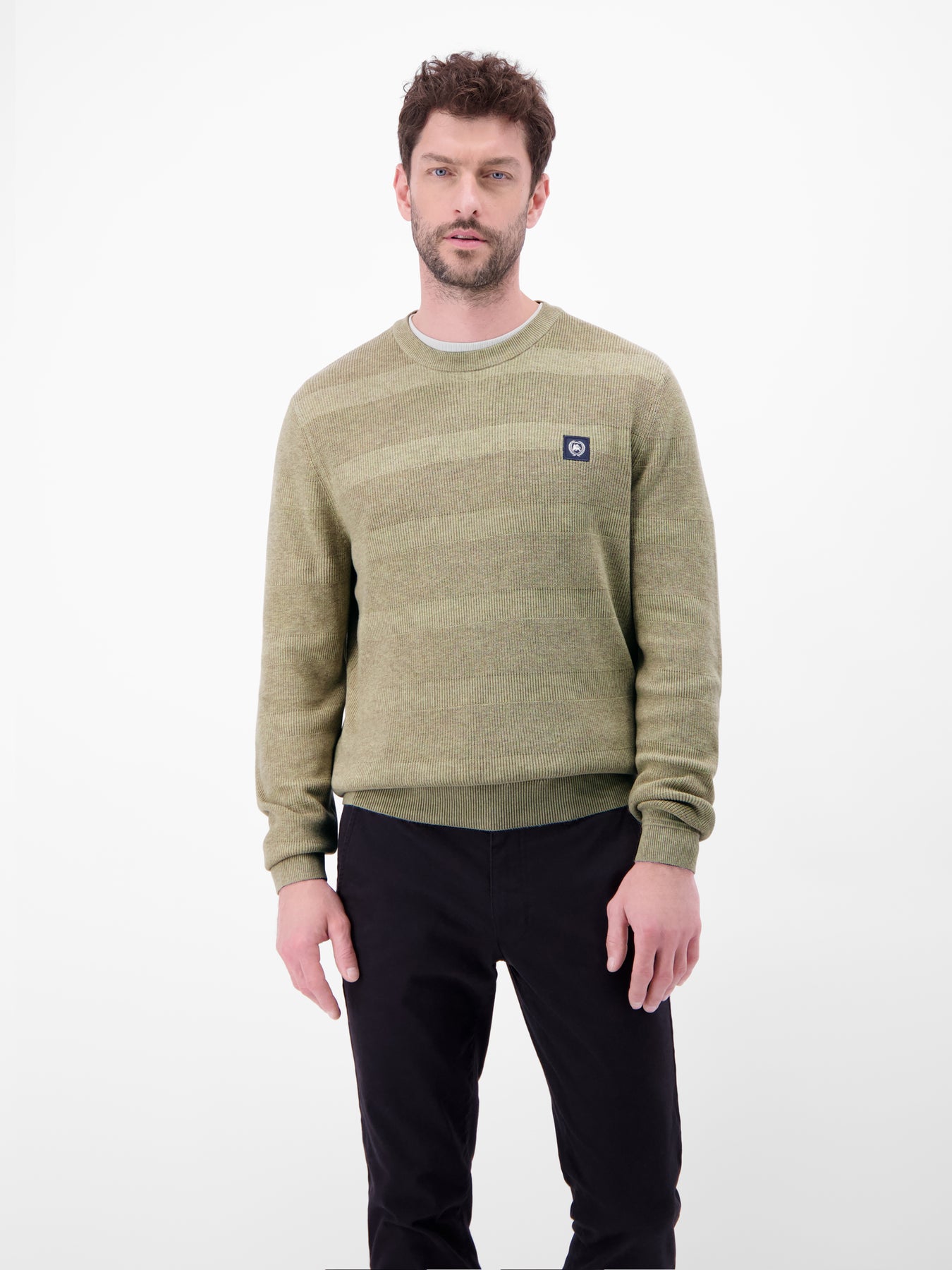 Strickpullover für Herren, tonal gestreift