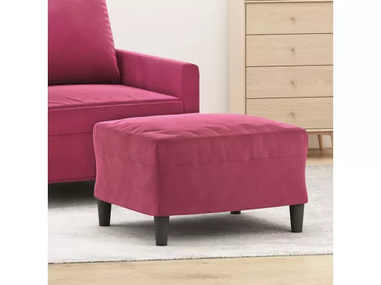 Repose-pied Rouge bordeaux 60x50x41 cm Velours
