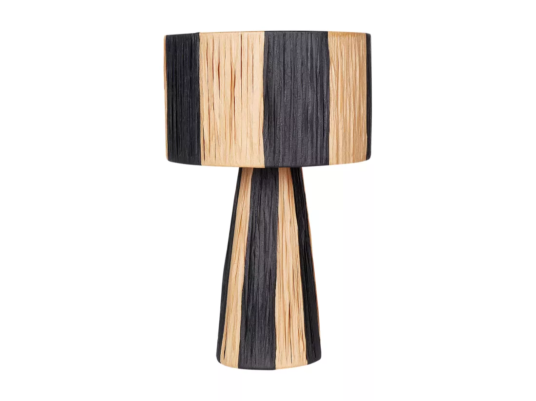 Lampe à poser WELMEL Osier Marron/noir