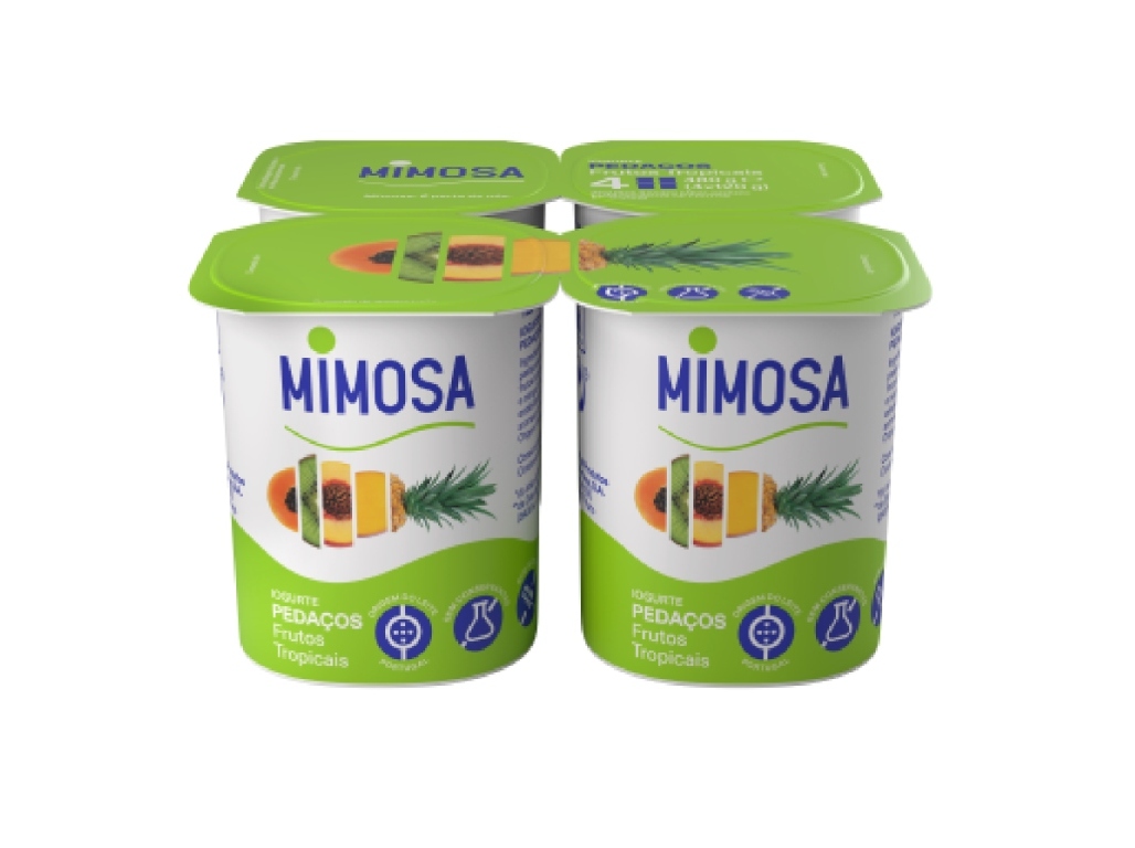 IOGURTE MIMOSA PEDAÇOS FRUTOS TROPICAIS 4X120G