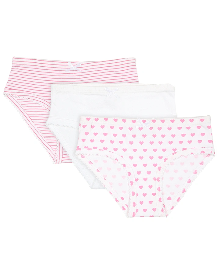 Slip GIRLY 3er-Pack in weiß/pink