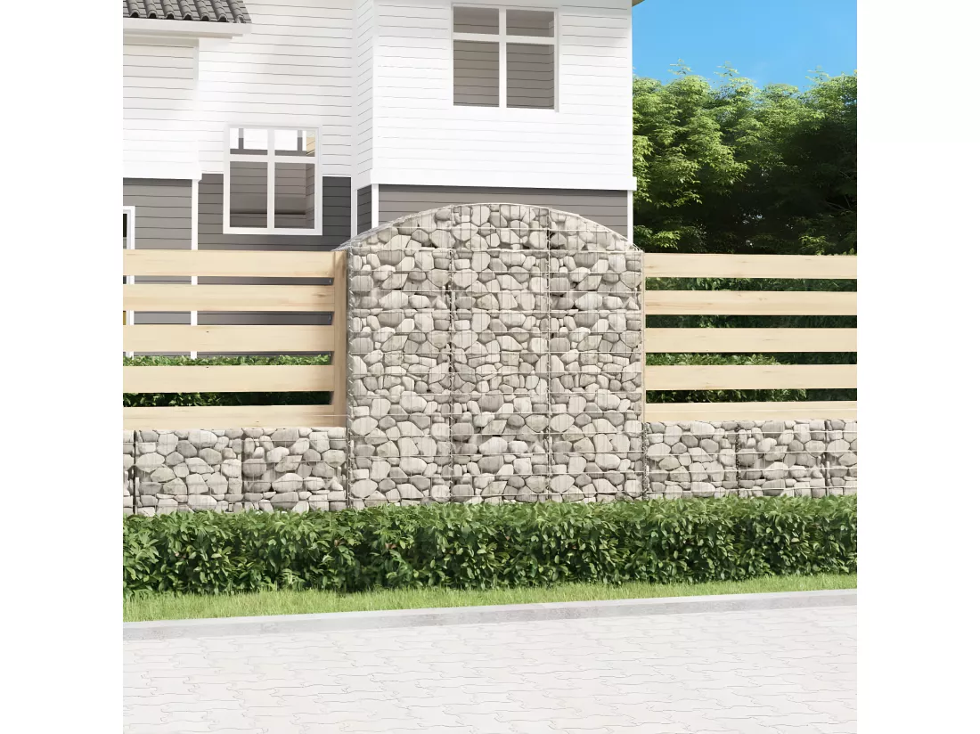 Panier de gabions arqué 150x50x160/180 cm Fer galvanisé