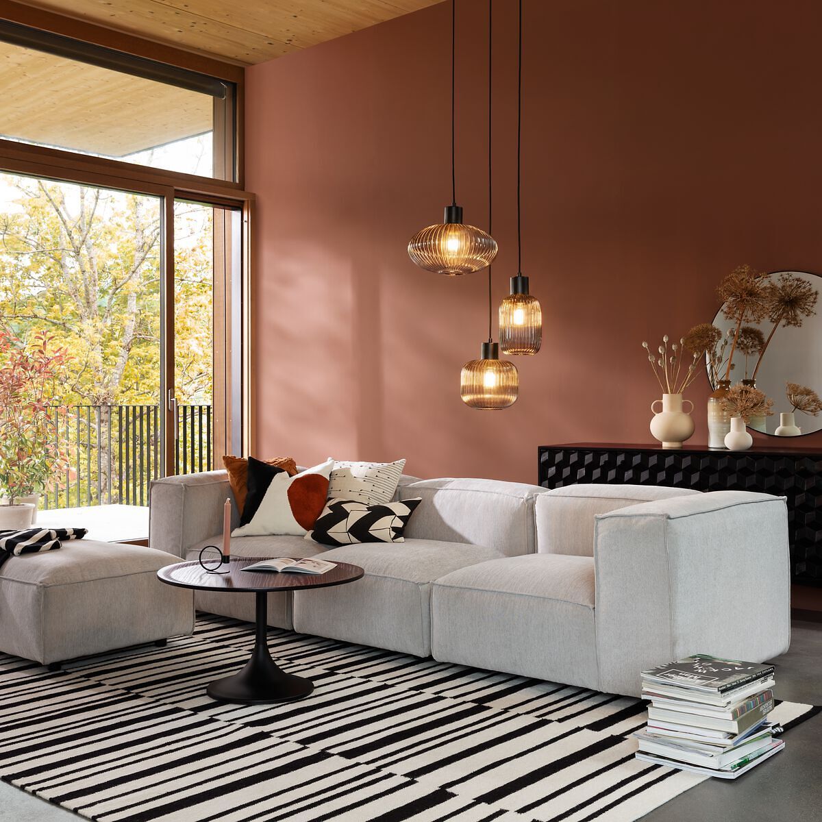 MOOD Ecksofa - Anthrazit / B: 291.0 cm x T: 168.0 cm x H: 65.0 cm