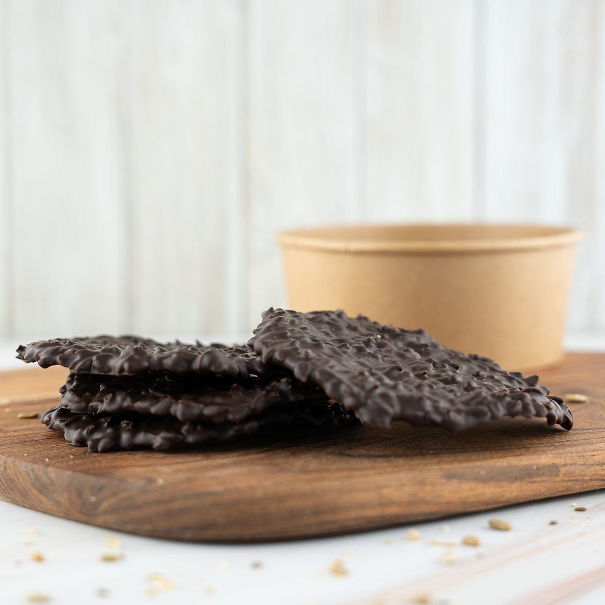 Crispy crackers met chocolade