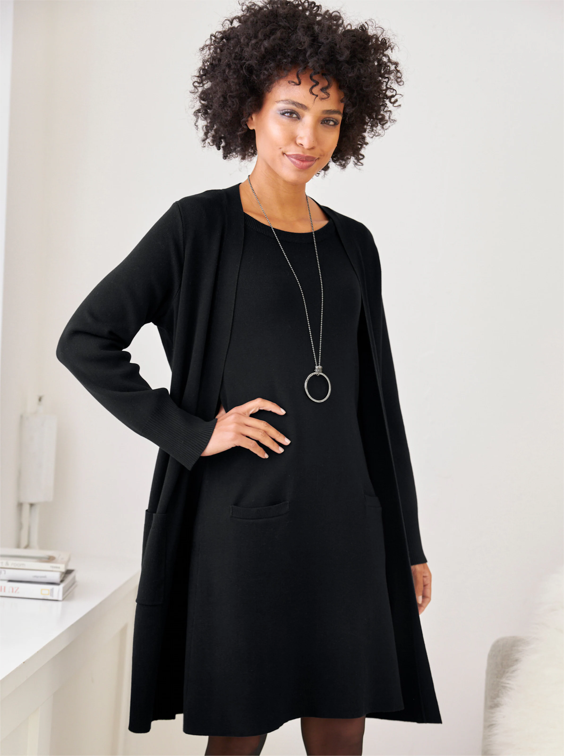 heine Strickmantel in schwarz