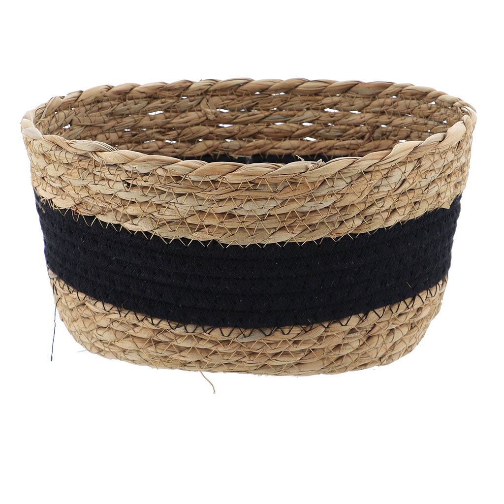 Panier osier ligne noir 23.5x12x17cm