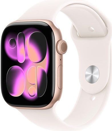 Apple Watch Series 11 GPS + Cellular 46mm Rose Gold Aluminium Case with Light Blush Sport Band - M/L