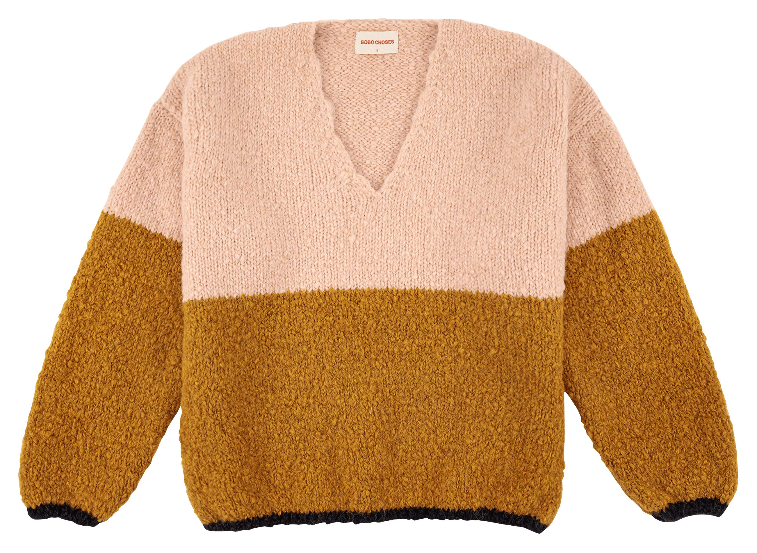 Pull col V en maille épaisse | Multicolore