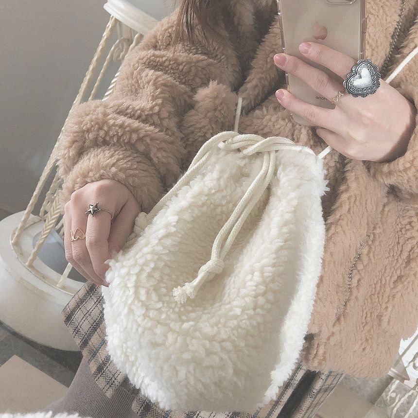 Glotto - Fuzzy Crossbodytas met trekkoord