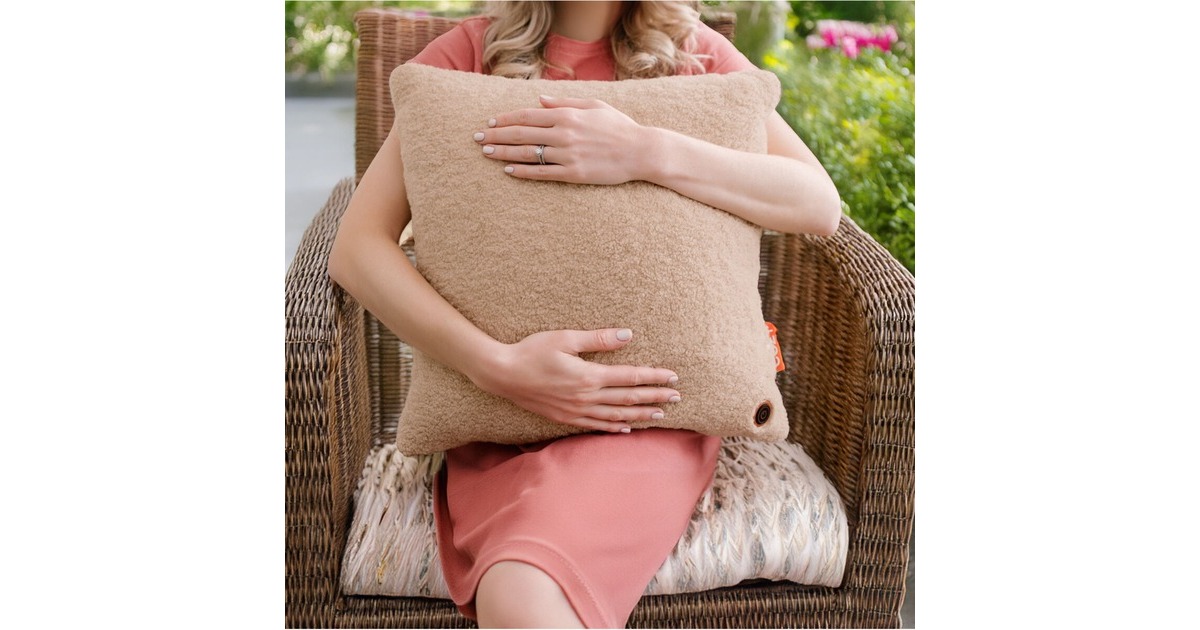 CozyUna Woolly 45 x 45 cm draadloos warmtekussen  (Lichtbruin, Powerbank 5000 mAh)