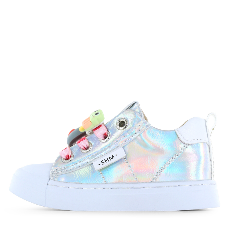 Shoesme metallic zilveren sneaker Metallic, Microfiber leer | Meisjes schoe