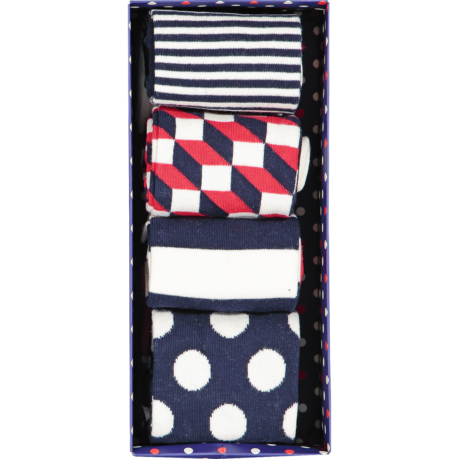 Happy Socks Herren-Socken, 4 Paar dunkelblau