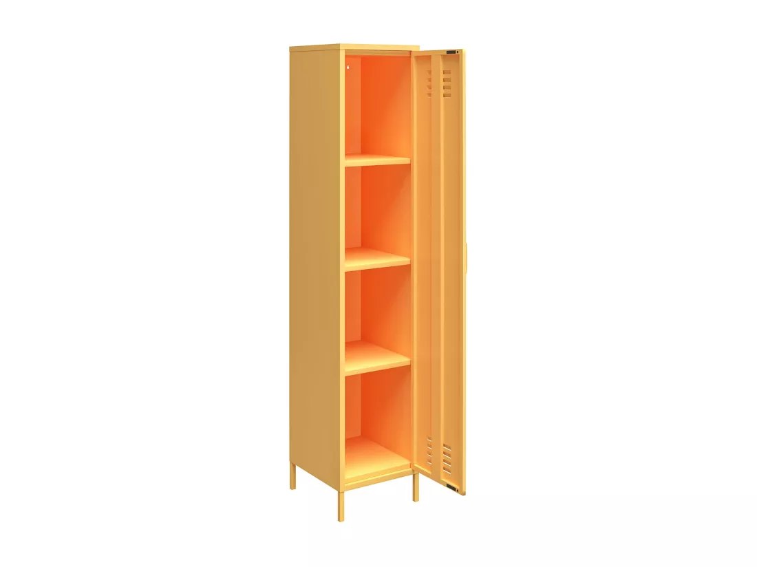 Cache | Armoire haute 1 porte en métal jaune