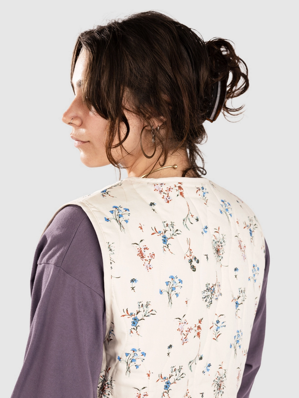 Brixton Field Floral Quilted Vest whitecap/hazlnt/dtsy flrl