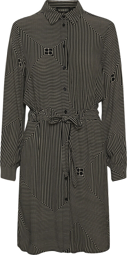 Soaked in Luxury SLMolly Shirt Dress LS Monogram line print