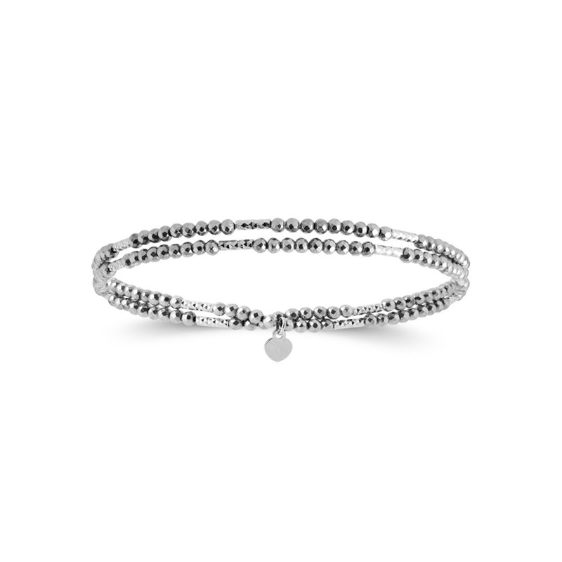 Bracelet Femme - Argent 925 - Hematite - Longueur : 30 cm