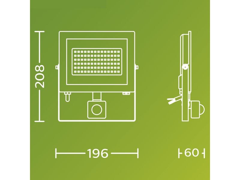Philips Lois Flutlicht 50W 5000K IR IP65 schwarz 50 W Philips 8720169365285 Aussenbeleuchtung Wandbeleuchtung für den Aussenbereich Nicht austauschbare(s) Leuchtmittel LED F