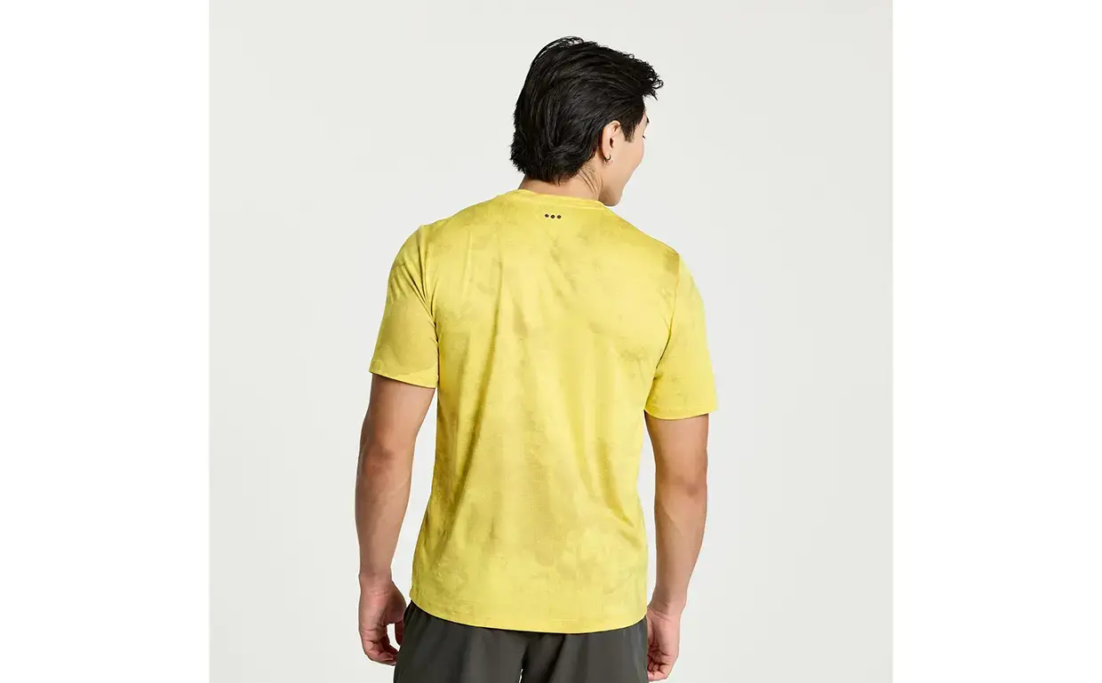 Saucony Explorer Hardloopshirt Korte Mouwen Geel Heren