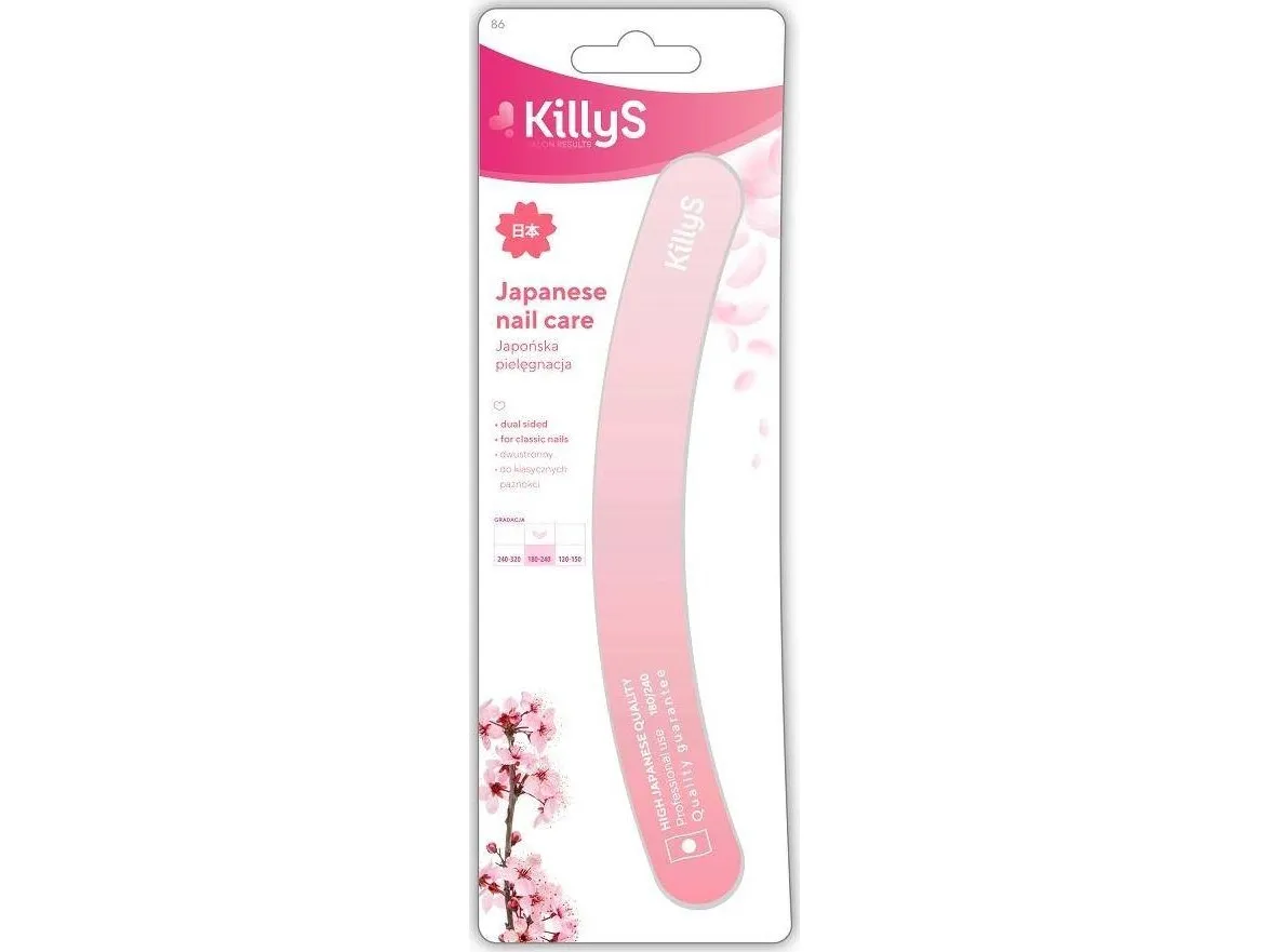 KILLY'S_Japanese Nail Care banana nail file 180/240 Pink