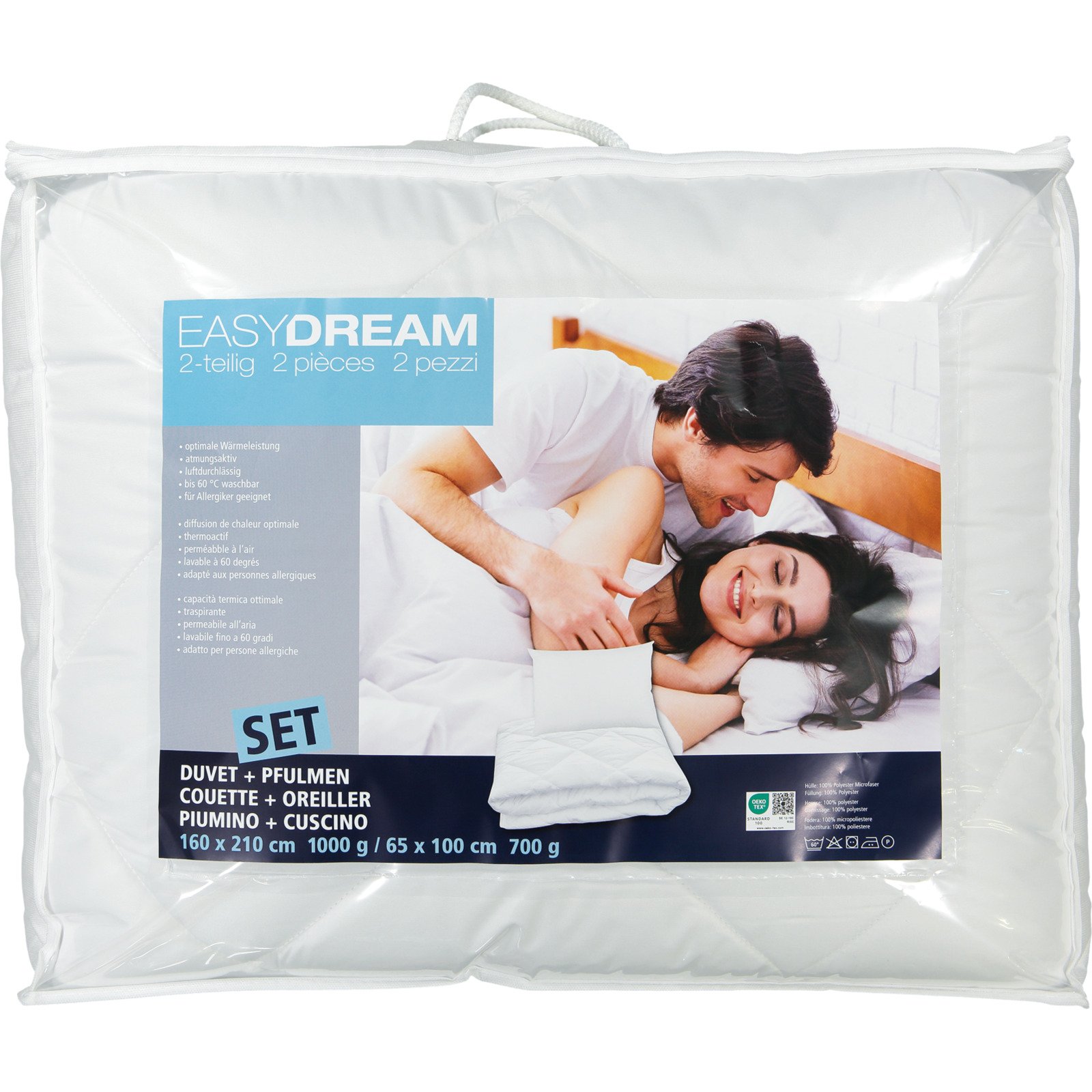 Easy Dream Set Duvet mit Pfulmen 2-teilig, 160 x 210 cm und 65 x 100 cm