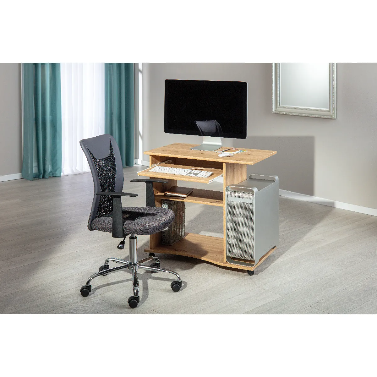Alter Mini bureau - Chêne avec roulettes