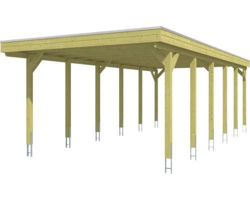 SKAN HOLZ Friesland enkele carport 397x860 cm met dompelgeïmpregneerd aluminium dak