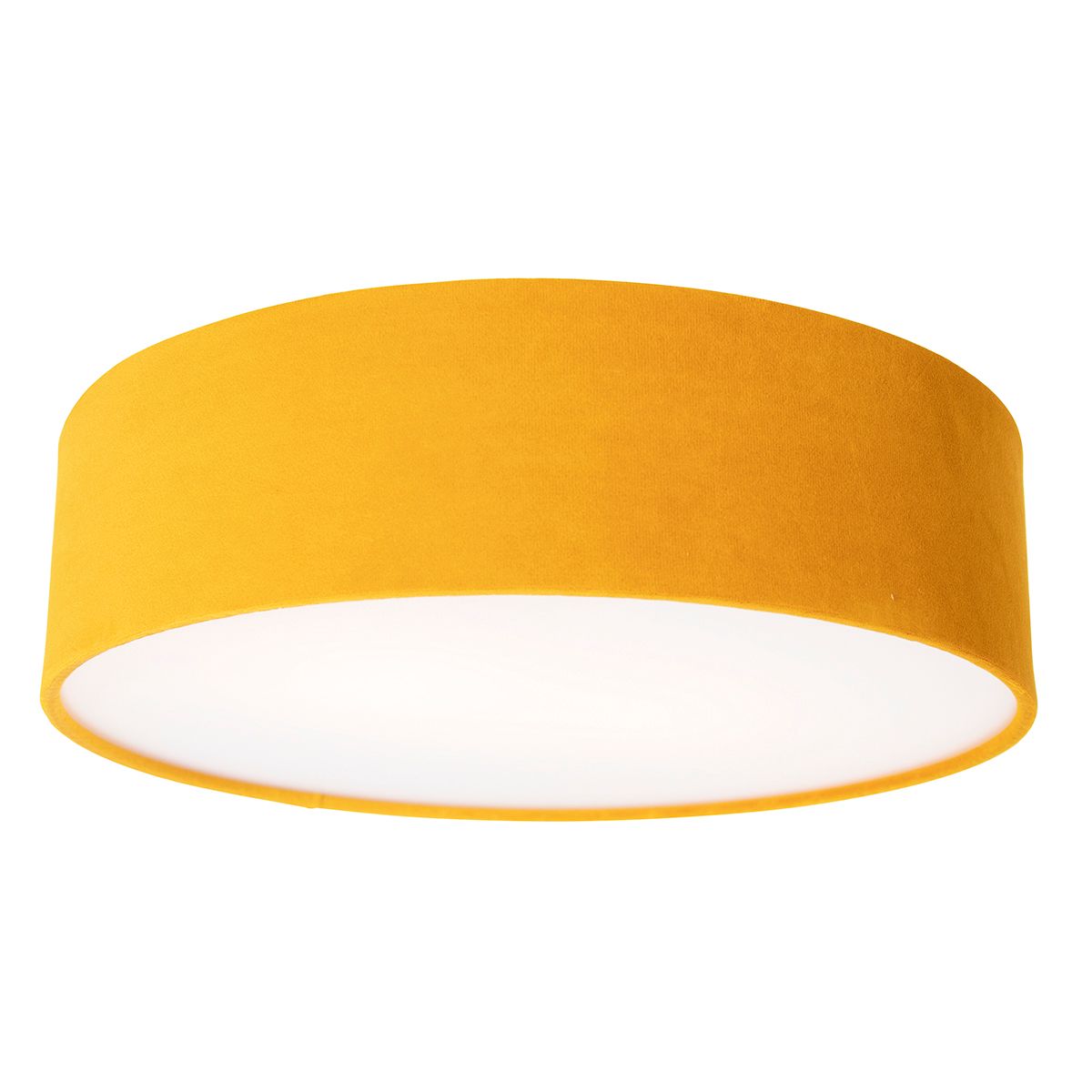 Moderne plafondlamp oker 40 cm met gouden binnenkant - Drum