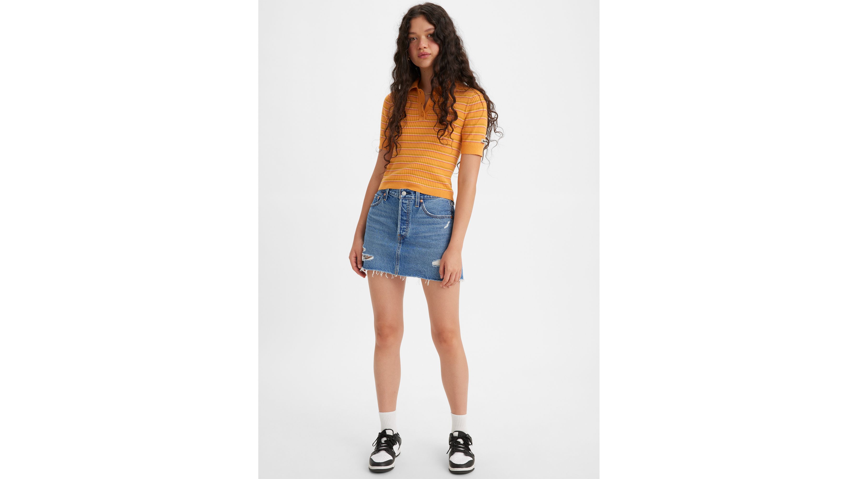 Jupe Icon - Medium Indigo Destructed - Bleu