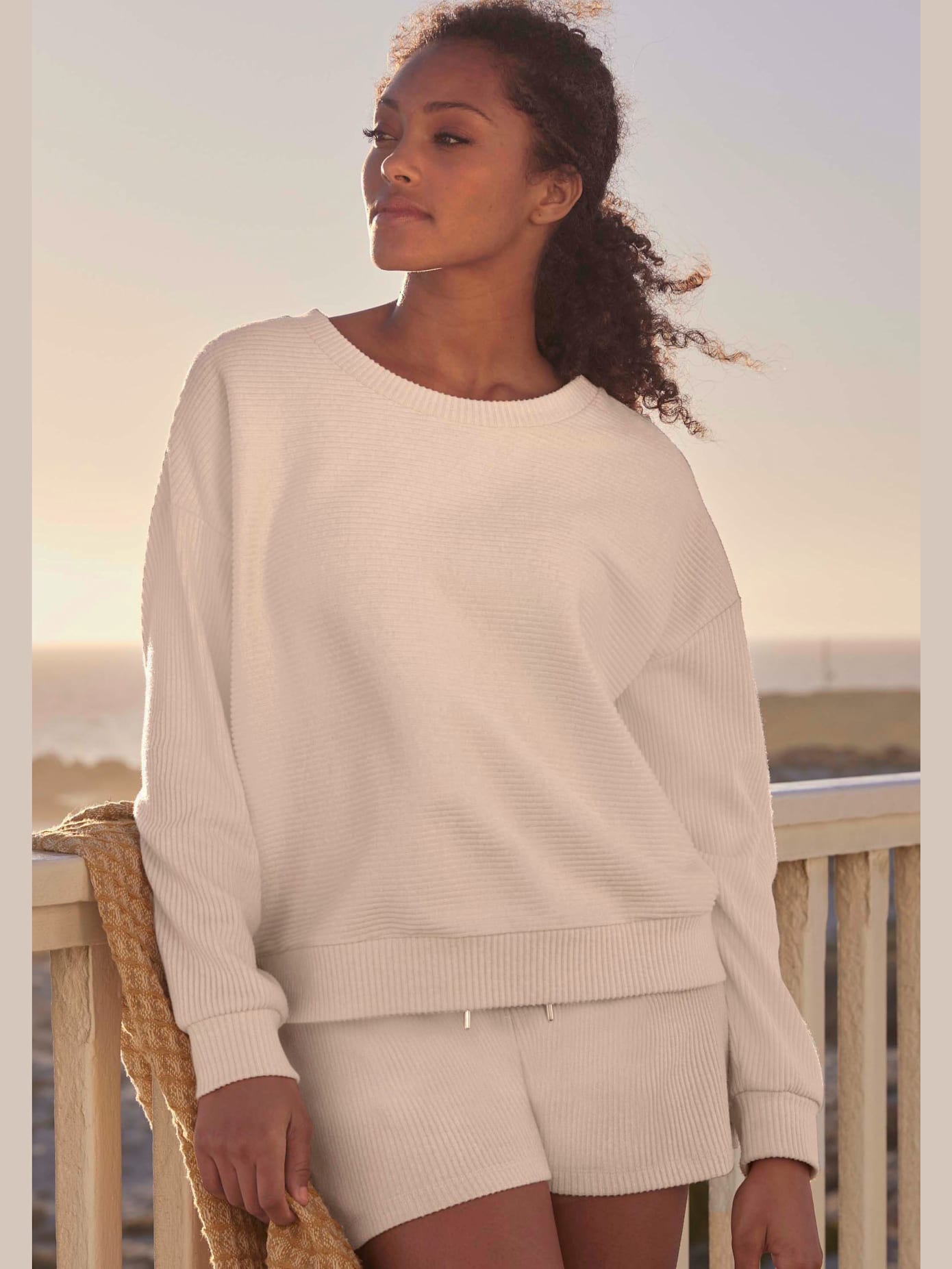 Sweatshirt en qualité côtelée