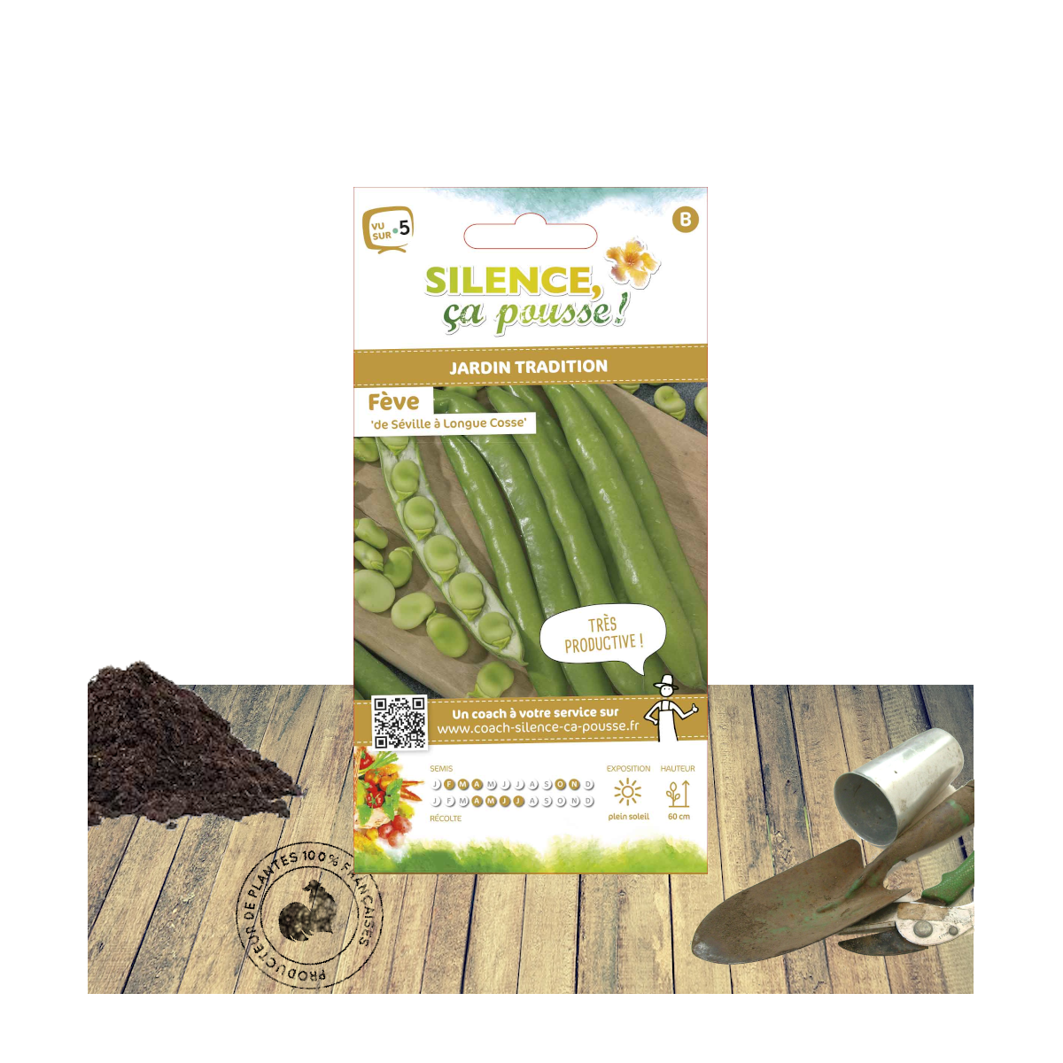 Graines de fève à très longue cosse de séville/vicia faba de séville[-]sachet de 80 gr.
