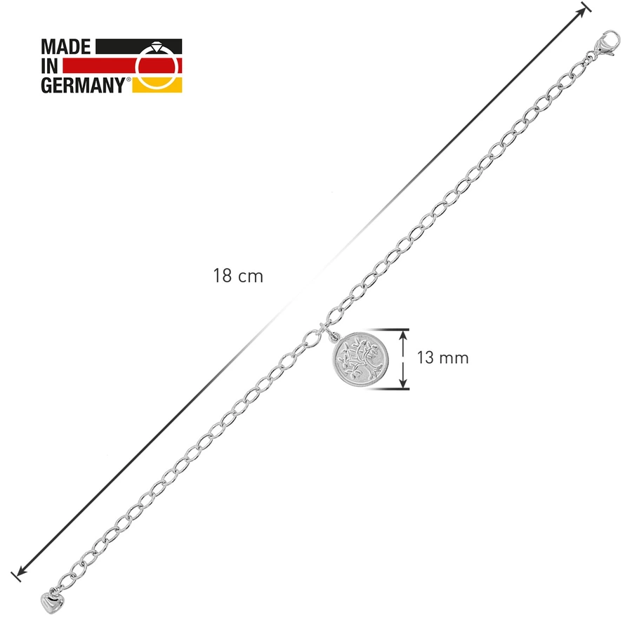 trendor Mädchen-Armband mit Lebensbaum 925 Sterlingsilber 18 cm silver