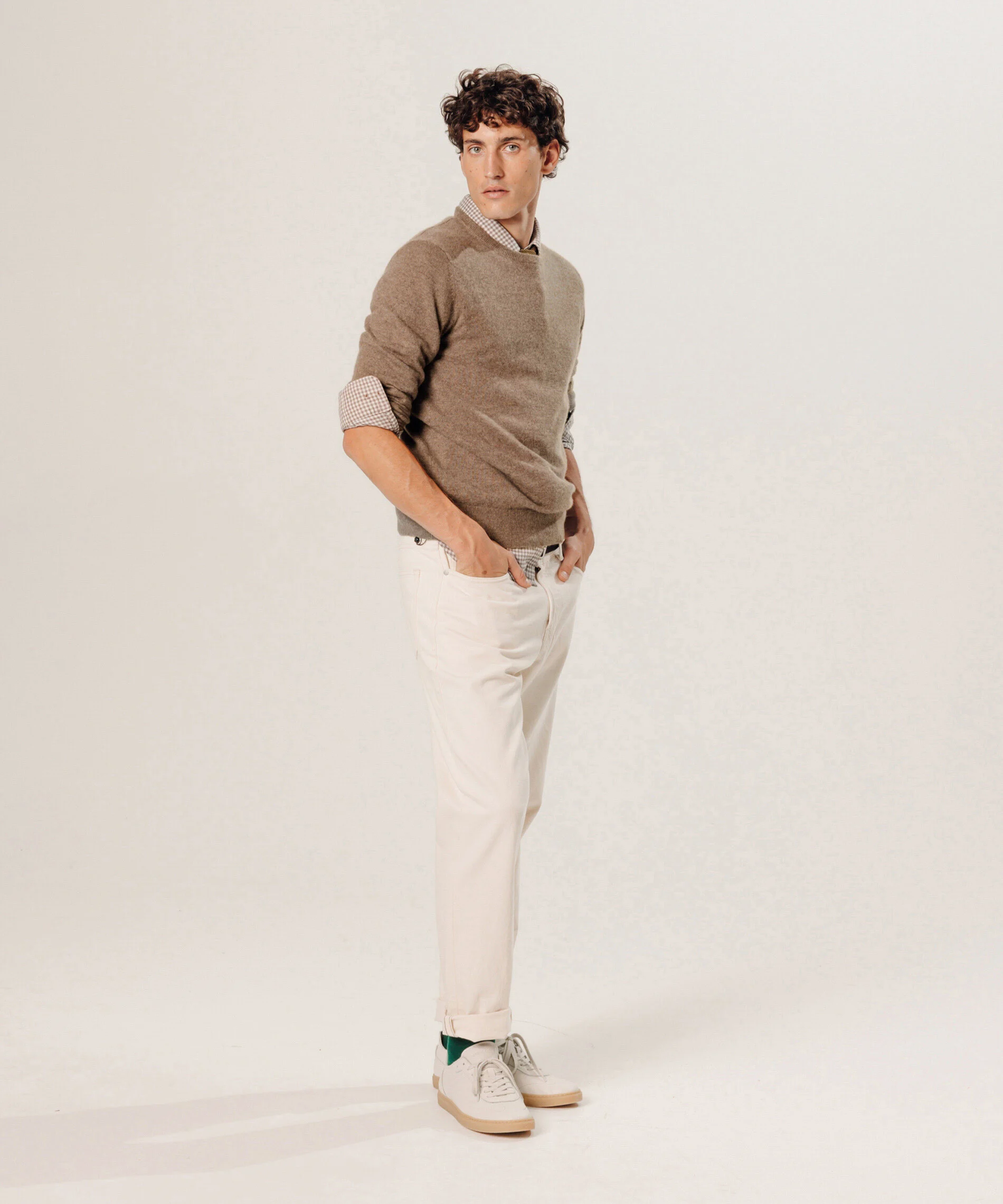 Pull col rond en cachemire | Marron